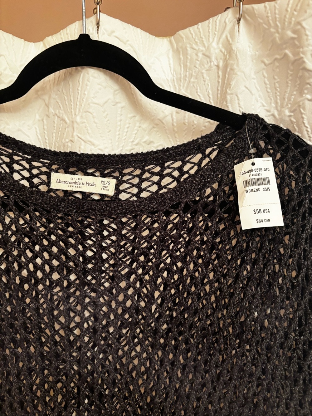 Abercrombie & Fitch Black Open-Knit Tunic Sweater